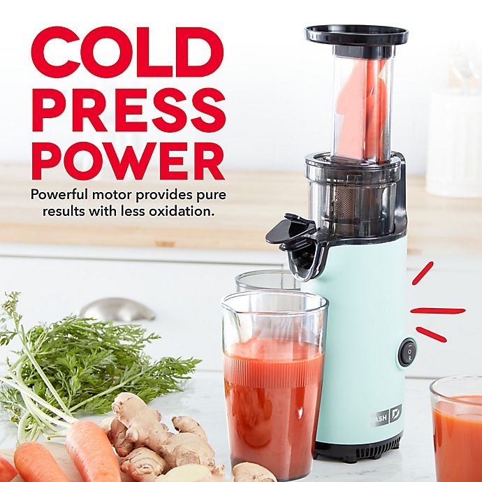 slide 2 of 6, Dash Compact Cold-Press Power Juicer - Aqua, 1 ct