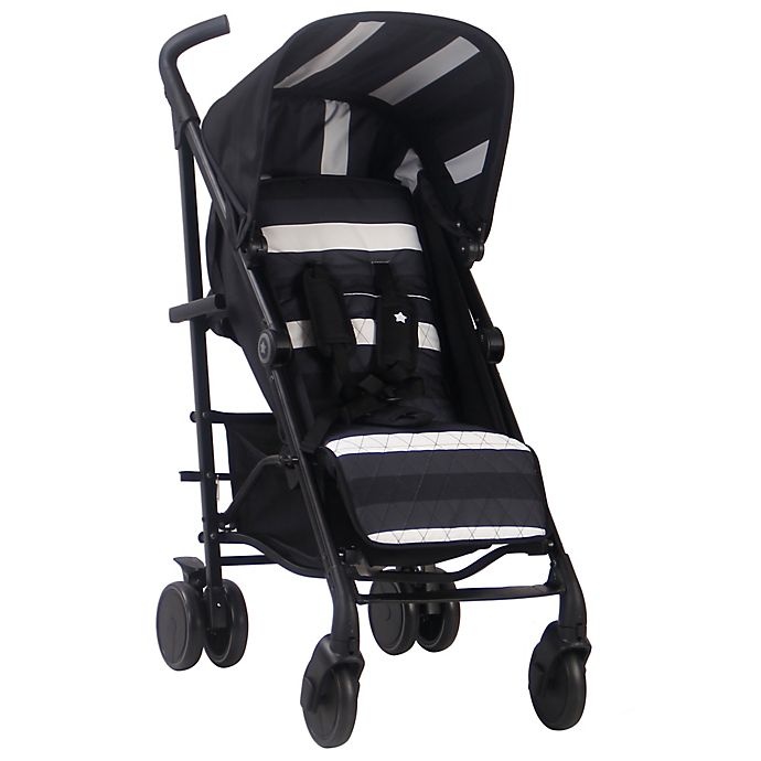 slide 1 of 6, Your Babiie AM:PM by Christina Milian Corinthia Lightweight Stroller - Charcoal Stripes, 1 ct