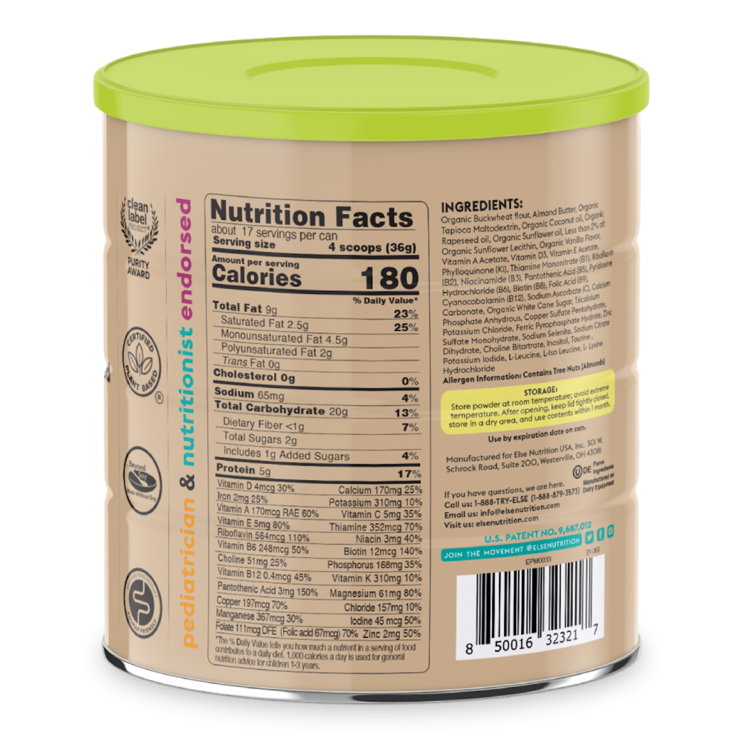 slide 2 of 3, Else Toddler Omega Plant-Based 1 Year+ Nutrition Drink 22 oz, 22 oz