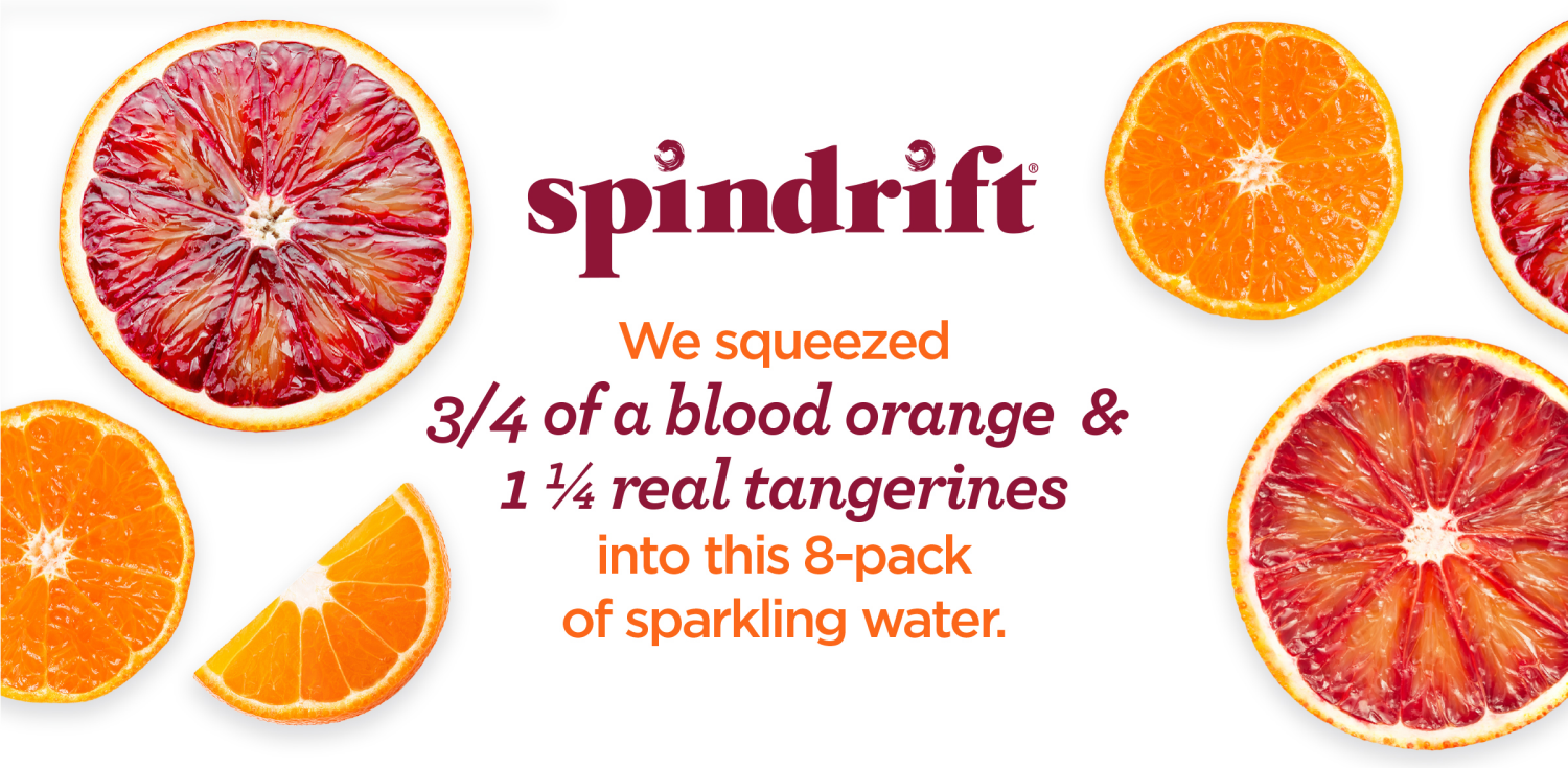 slide 3 of 4, Spindrift 12 oz. Blood Orange Tangerine Sparkling Water 8pk, 8 ct; 12 fl oz