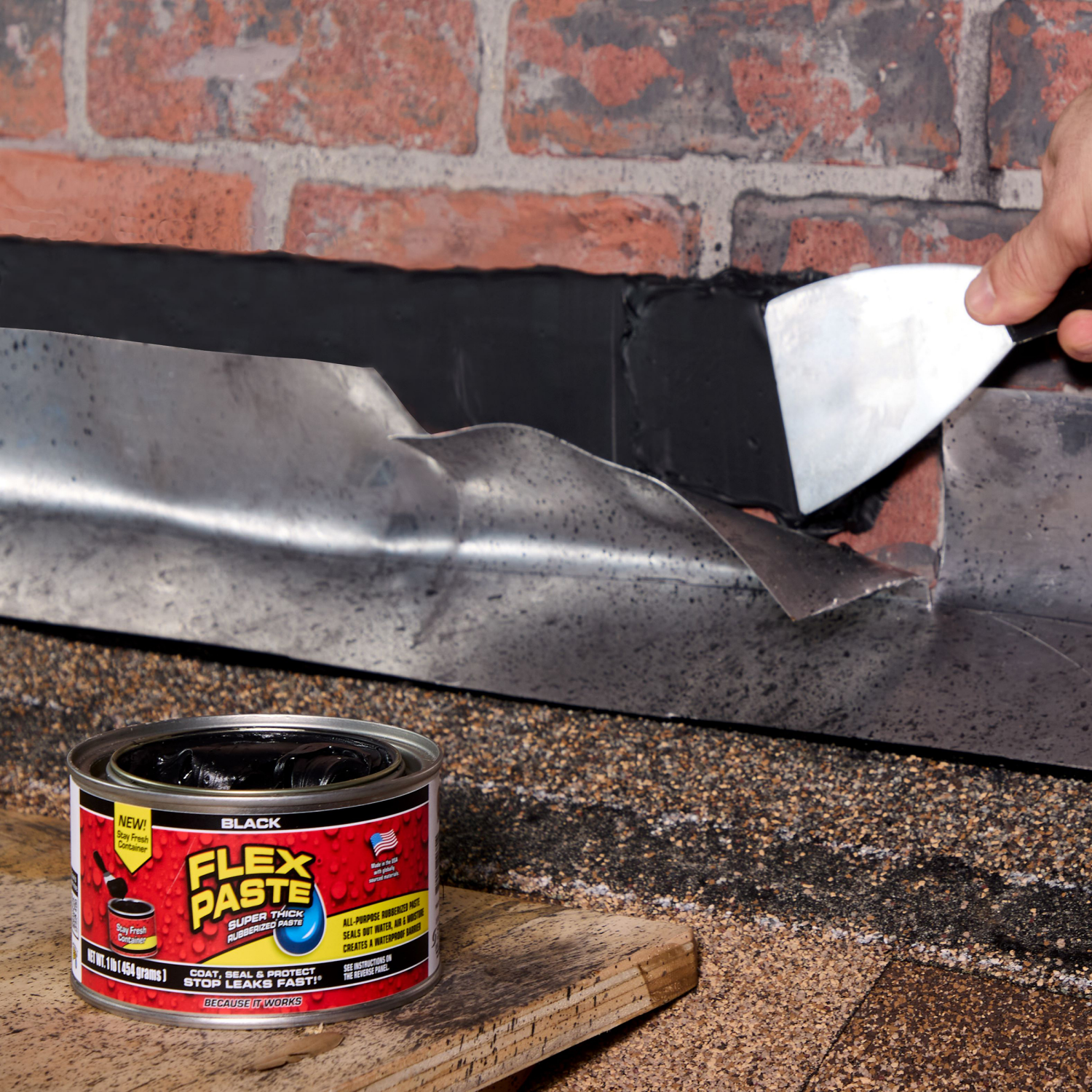 slide 3 of 5, Flex Seal Flex Paste Black, 1 lb
