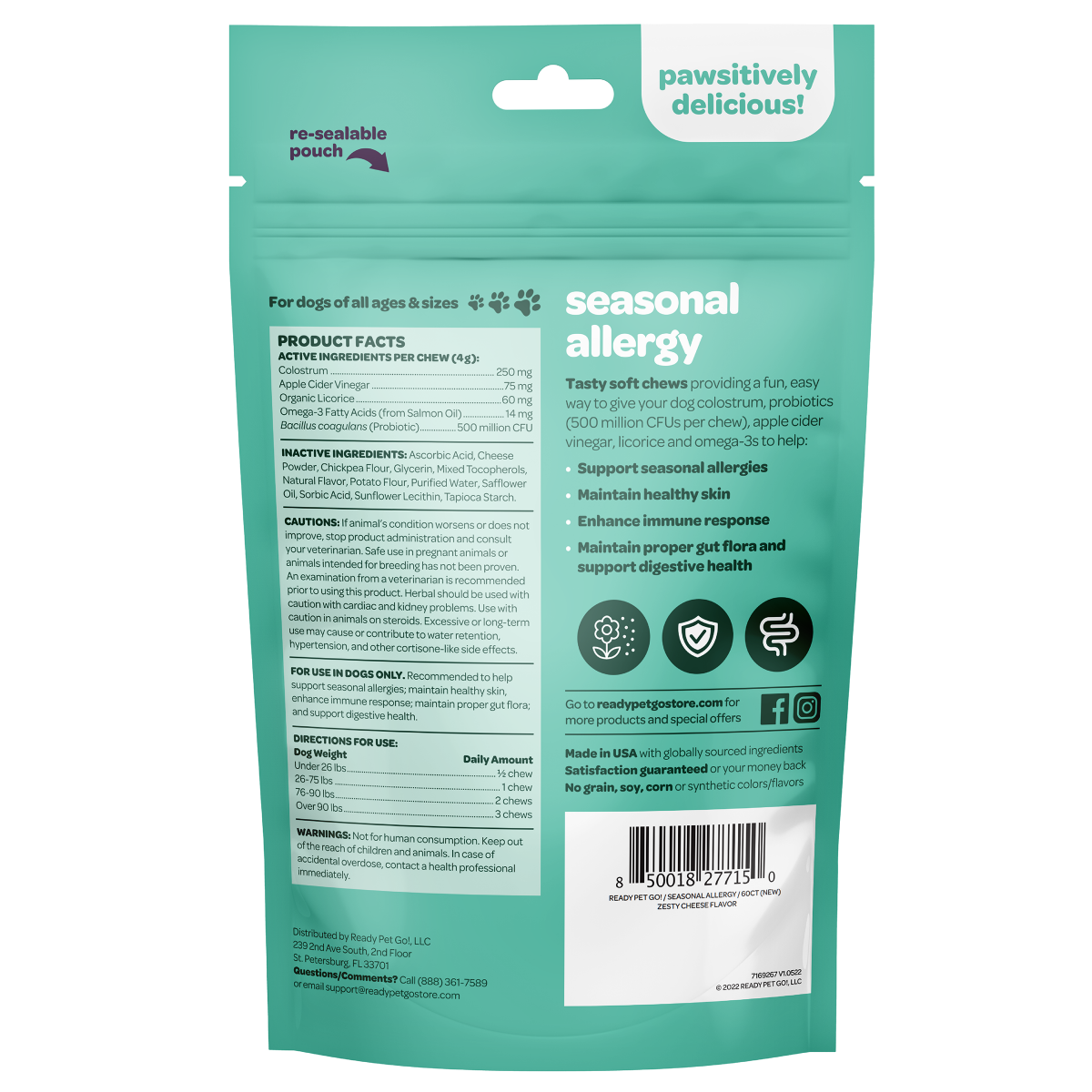 slide 2 of 2, Ready Pet Go Seasonal Allergy+Immune Chews, 60 ct