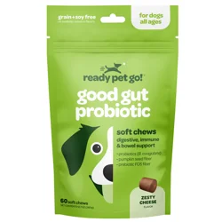 Ready Pet Go Good Gut Probiotic Chews, Zesty Cheese, 60 Ct.