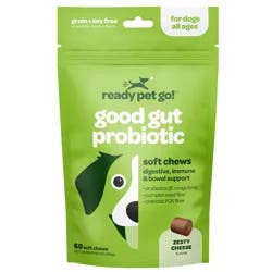 Ready Pet Go Good Gut Probiotic Chews, Zesty Cheese, 60 Ct.