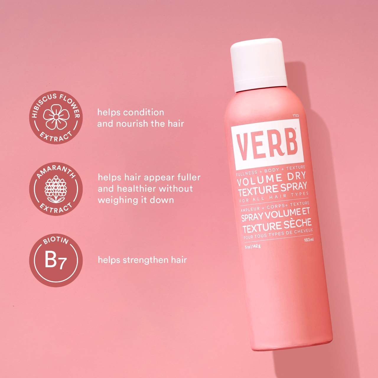 slide 4 of 7, Verb Volumizing Texture Spray with Light Hold 5 oz/ 182 mL, 