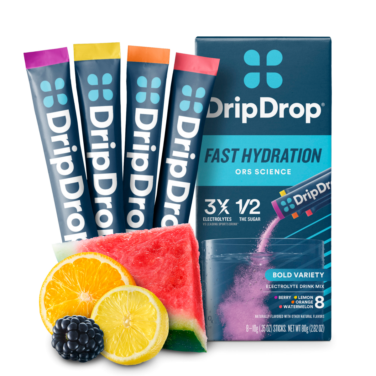 slide 1 of 16, DripDrop Assorted Electrolyte Drink Mix 8 - 10 g Sticks, 8 ct