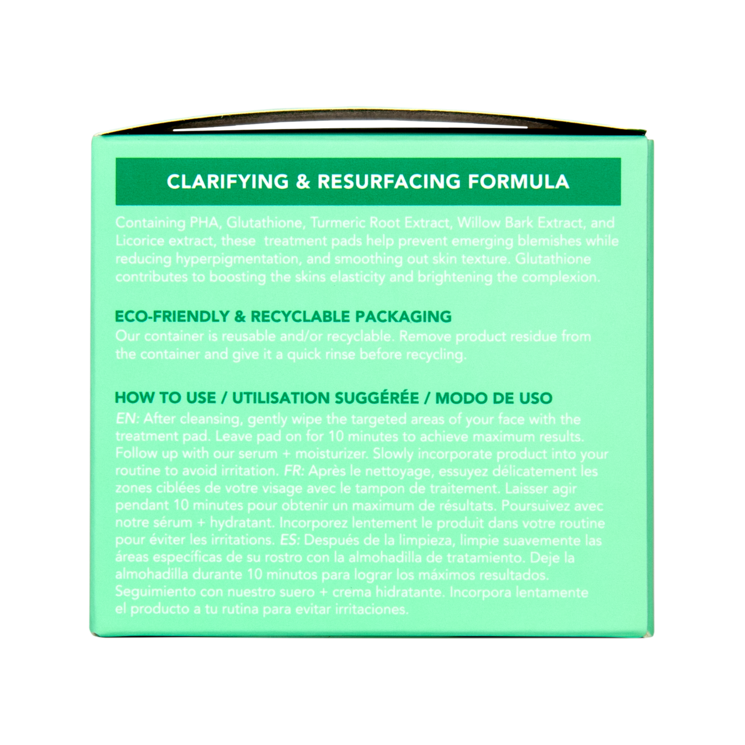 slide 4 of 4, SoloVegan 4% PHA Clarifying + Resurfacing Biodegradable Pads (60 count), 60 ct