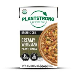 PlantStrong Organic Plant-Based Creamy White Bean Chili 16.9 oz