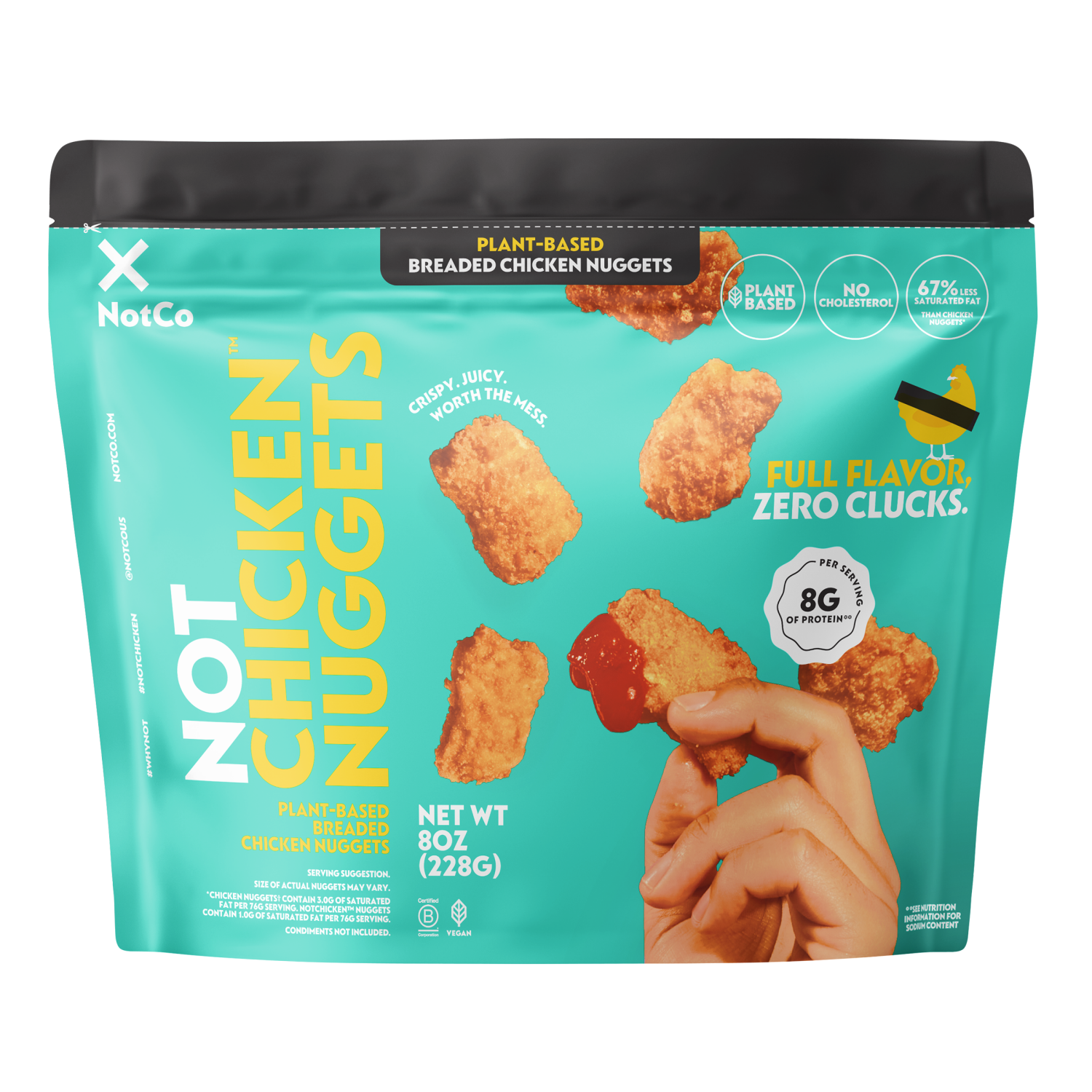 slide 1 of 2, NotCo NotChicken Frozen Plant-Based Chicken Nuggets, 12 ct Pouch, 8 oz