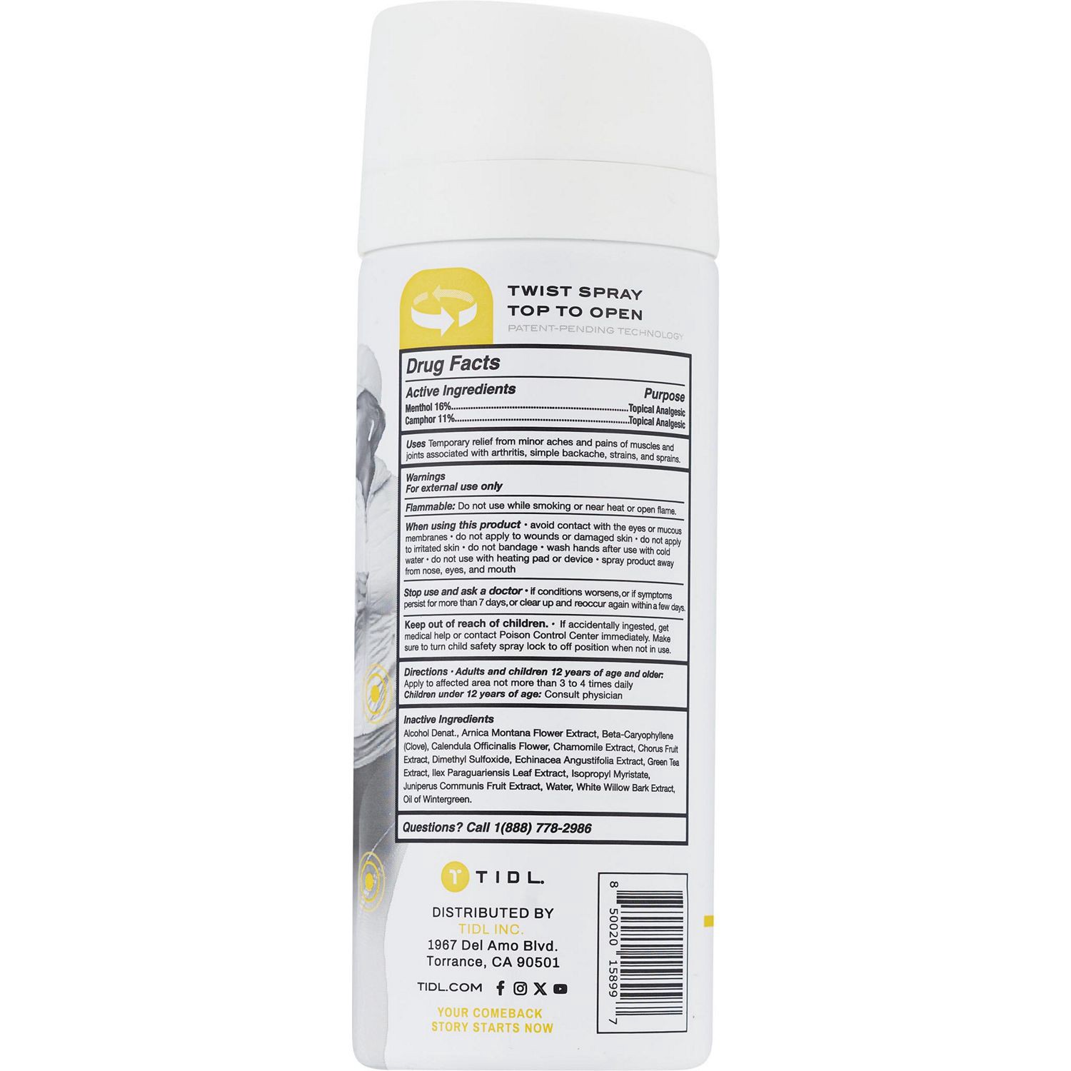 slide 3 of 4, TIDL Sport Tidl Max Strength Cryotherapy Spray, 6Oz, 3 oz