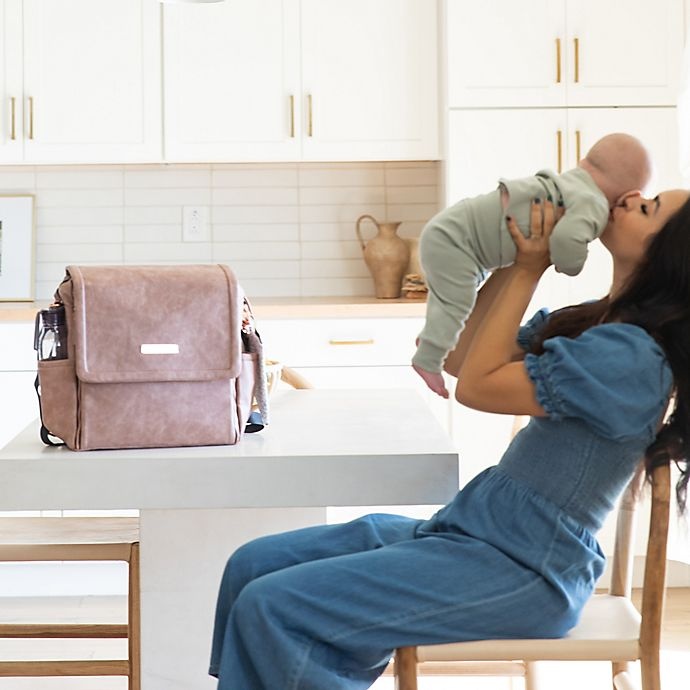 slide 4 of 8, Petunia Pickle Bottom Boxy Backpack Diaper Bag - Dusty Rose Leatherette, 1 ct