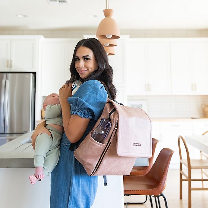 slide 6 of 8, Petunia Pickle Bottom Boxy Backpack Diaper Bag - Dusty Rose Leatherette, 1 ct