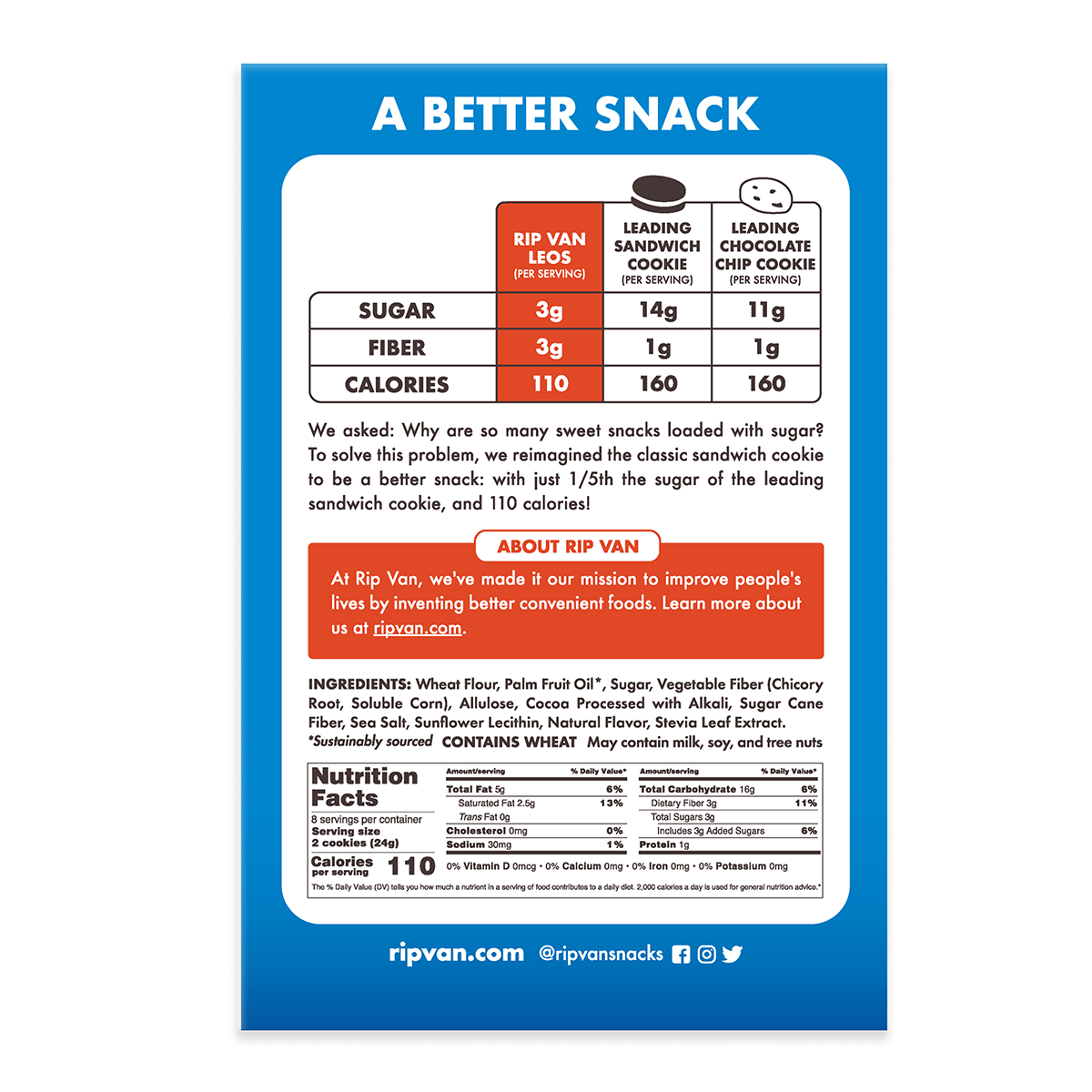 slide 2 of 2, Rip Van Leos Cookies & Creme Sandwich Creme Cookies 4 - 1.69 oz Packs, 4 ct