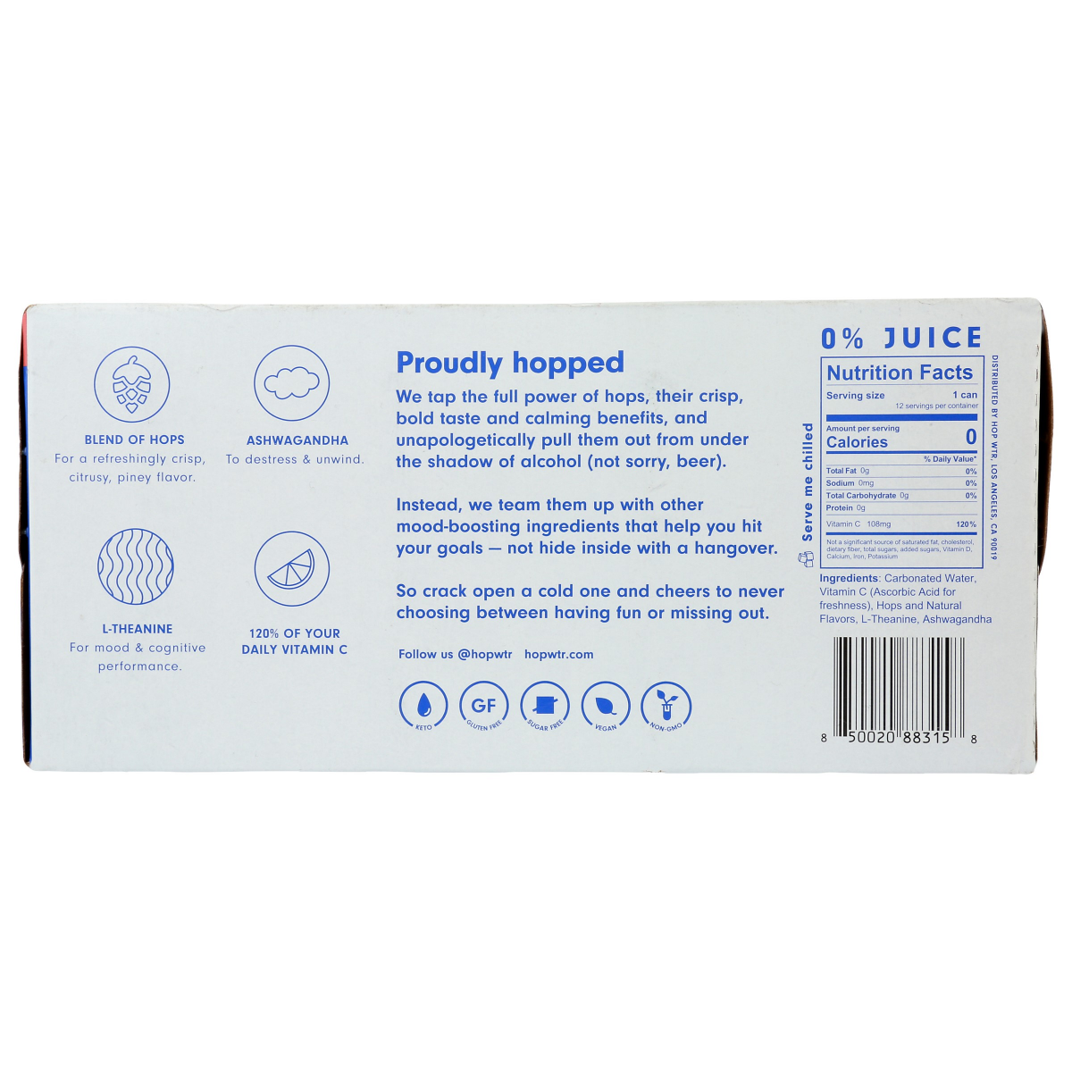 slide 2 of 2, Hop Wtr Mixed Pack Non-Alcoholic Assorted Sparkling Hop Water Mixed Pack 12 - 12 oz Cans, 12 ct; 12 oz