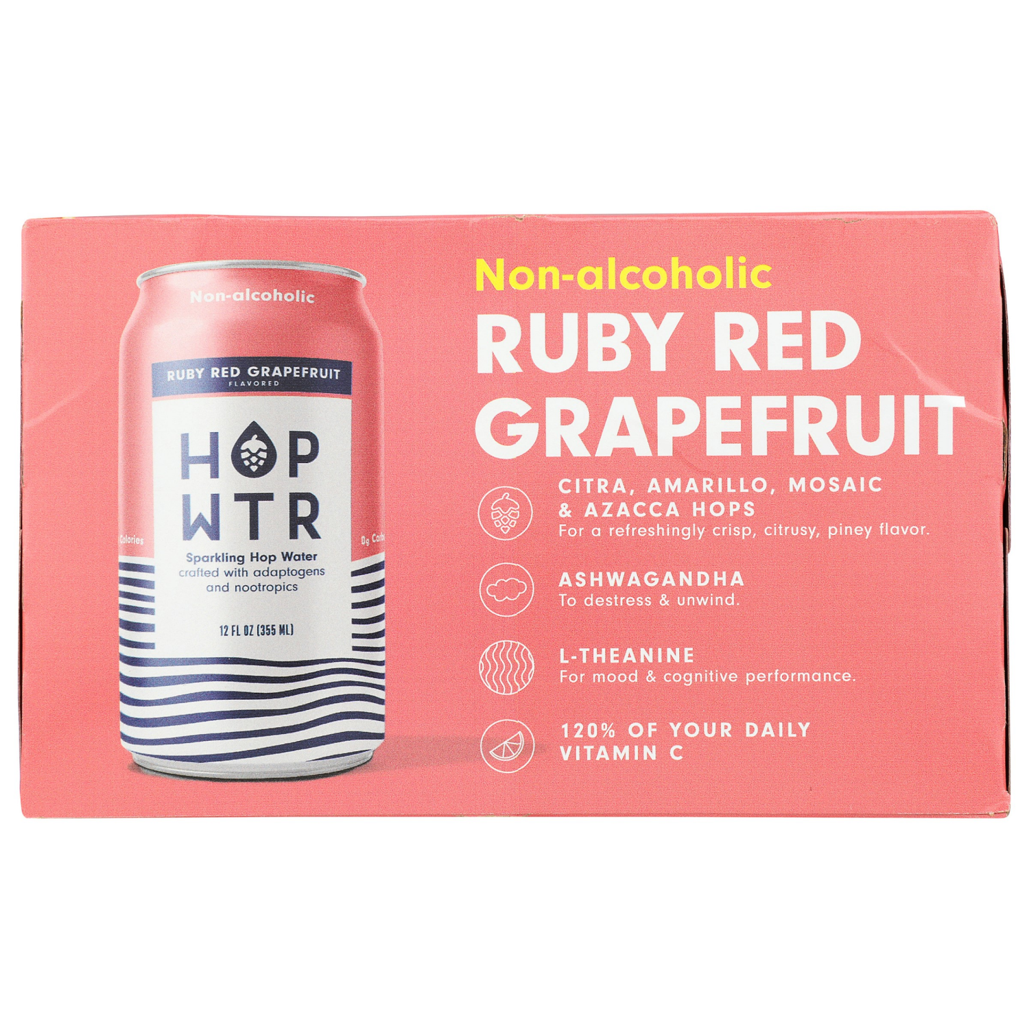 slide 1 of 4, Hop Water-Grapefruit, 6 ct; 12 oz