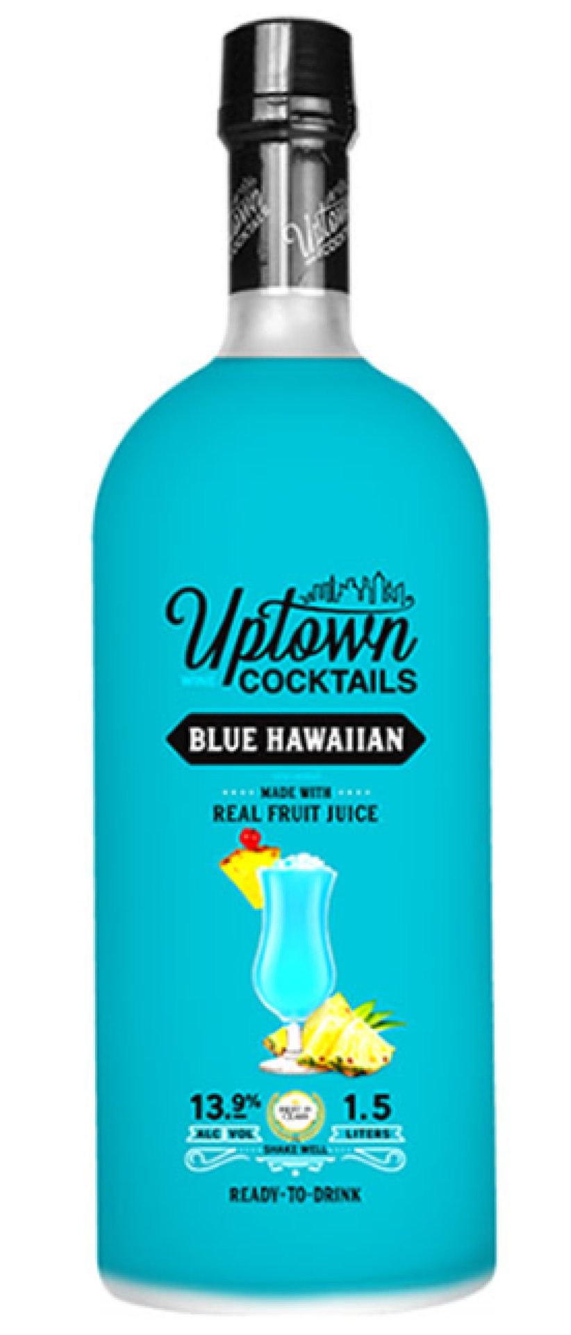 slide 1 of 1, Uptown Wine Cocktails Blue Hawaiian Wine 1.5 l, 1.5 l