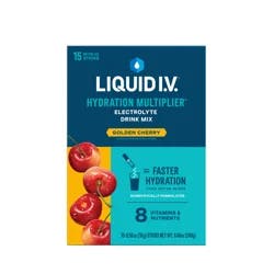 Liquid I.V. Hydration Multiplier - Golden Cherry - Hydration Powder Packets | Electrolyte Powder Drink Mix | Convenient Single-Serving Sticks | Non-GMO | 15 Sticks