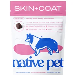 Native Pet Skin & Coat Chews With Omega-3 Skin & Coat Supplement For Dogs, 30ct