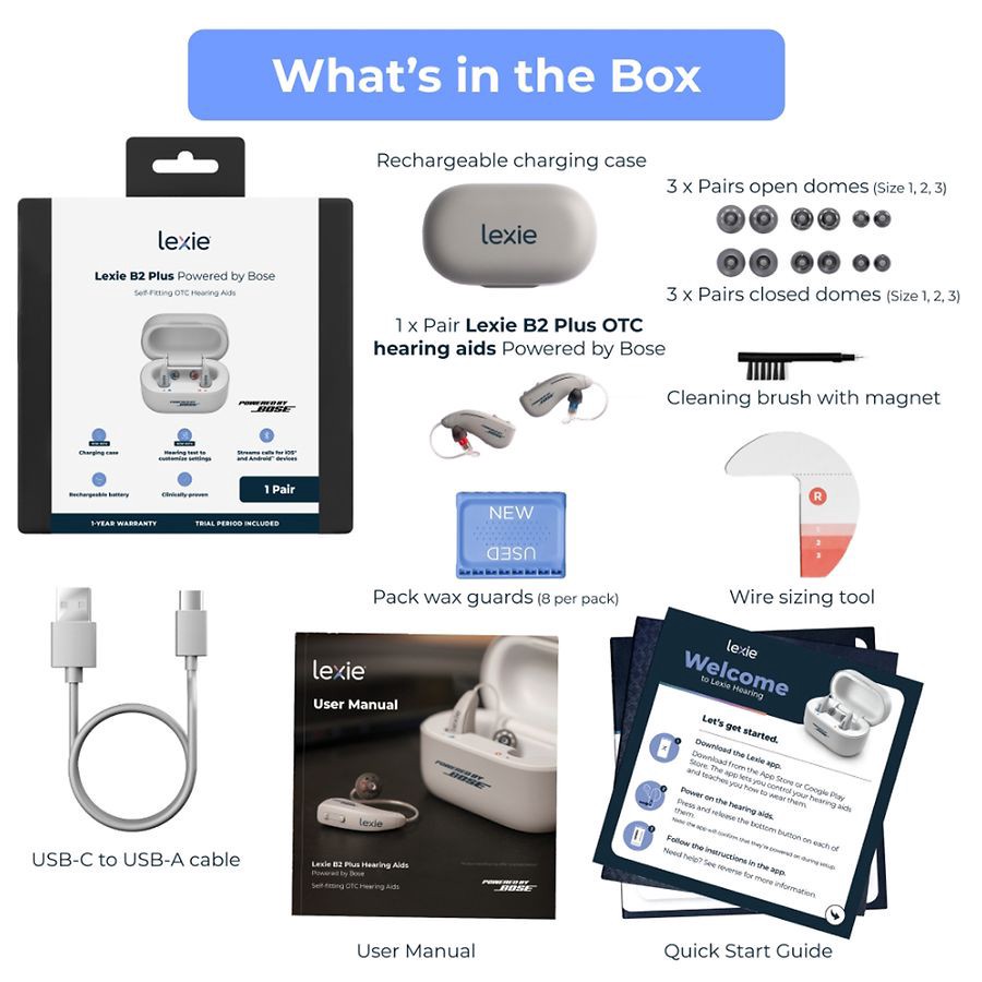 slide 2 of 5, Lexie Self-Fitting OTC Hearing Aids 1 ea, 1 ct