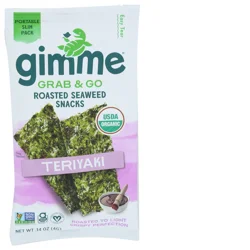 gimMe Grab & Go Roasted Teriyaki Seaweed Snacks 0.14 oz