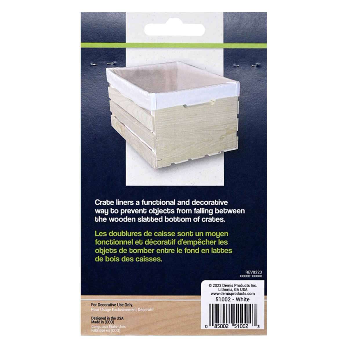 slide 2 of 3, Demis Crate Liner for 18in Crate White, 18 in