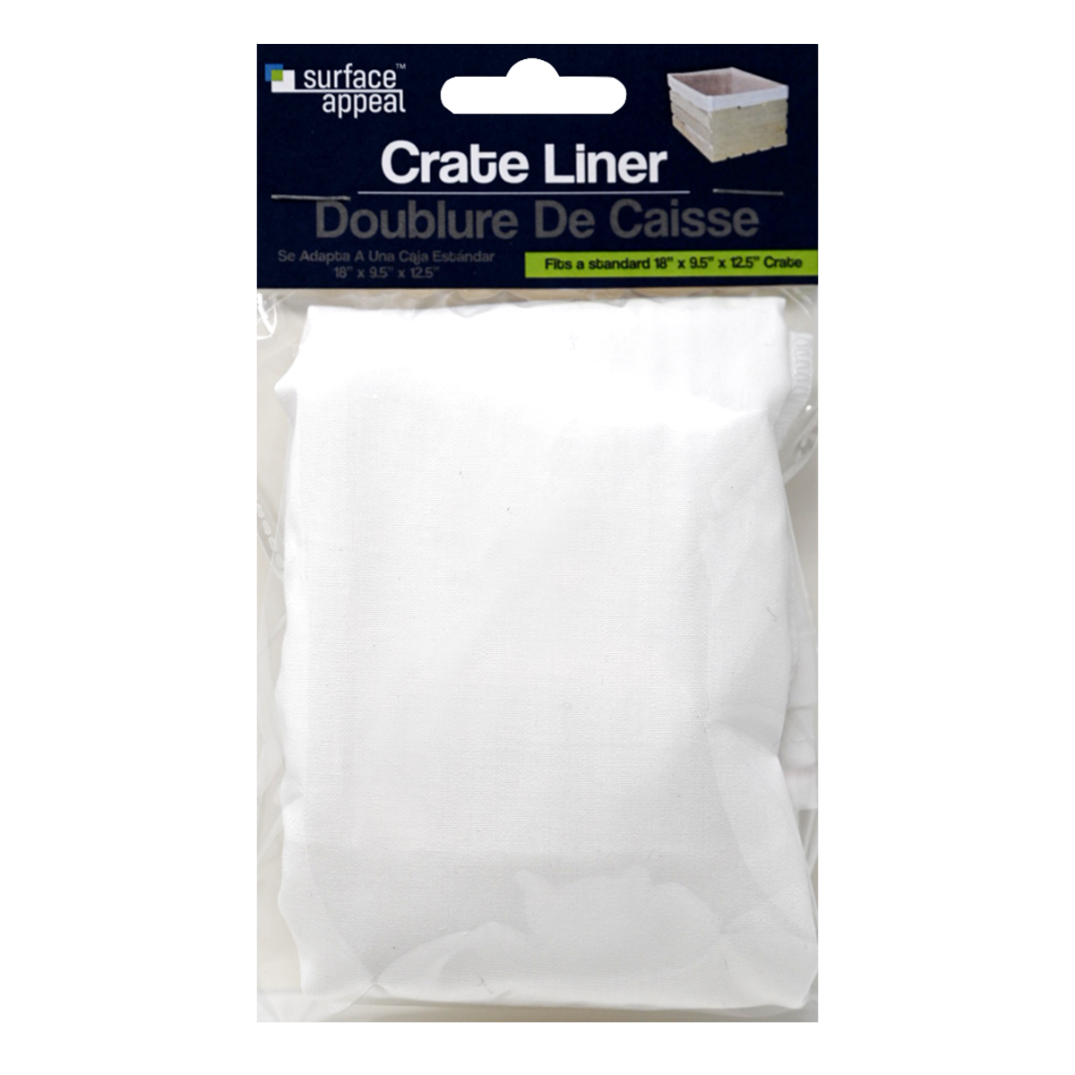 slide 1 of 3, Demis Crate Liner for 18in Crate White, 18 in