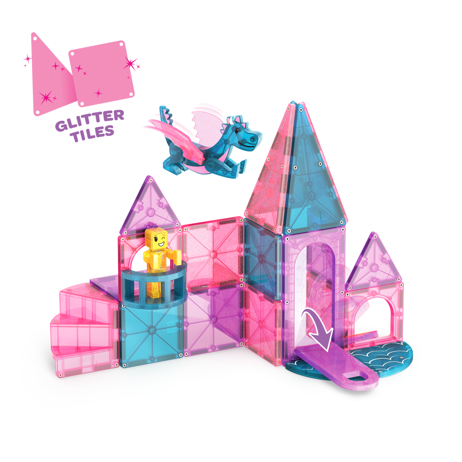 slide 5 of 8, MAGNA-TILES Castle 25-Piece Magnetic Construction Set, The ORIGINAL Magnetic Building Brand, 1 ct