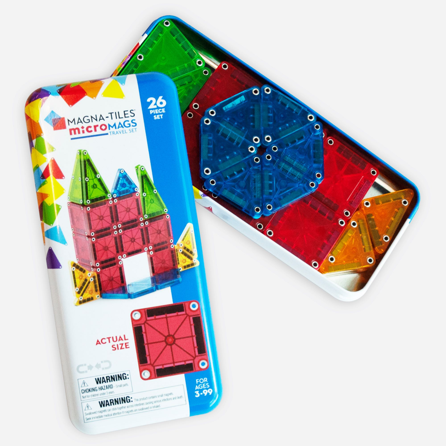 slide 4 of 7, MAGNA-TILES microMAGS 26-Piece Travel Magnetic Construction Set Bold Colors, The ORIGINAL Magnetic Building Brand, 1 ct