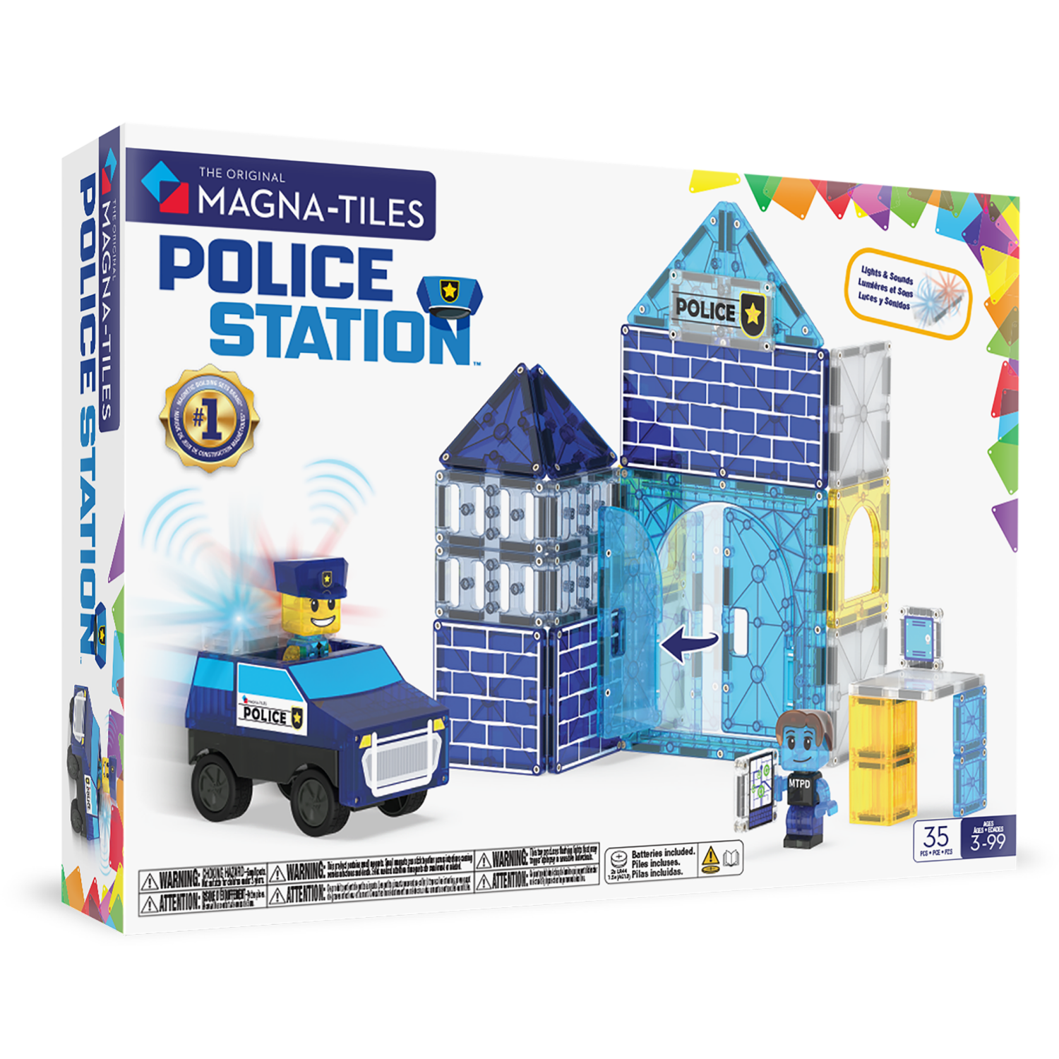 slide 1 of 1, MAGNA-TILES® Police Station 35-Piece Magnetic Construction Set, 1 ct