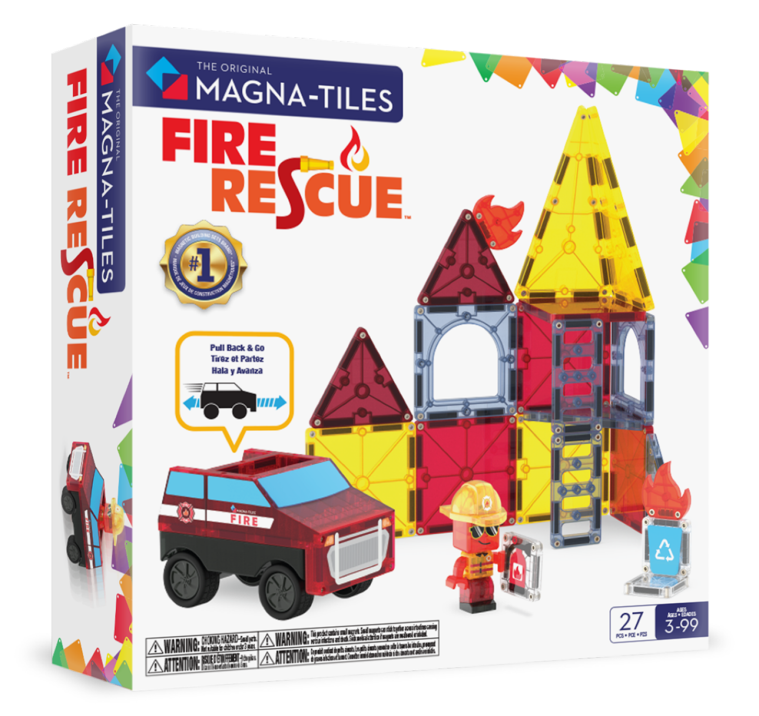 slide 1 of 1, MAGNA-TILES® Fire Rescue 27-Piece Magnetic Construction Set, 1 ct