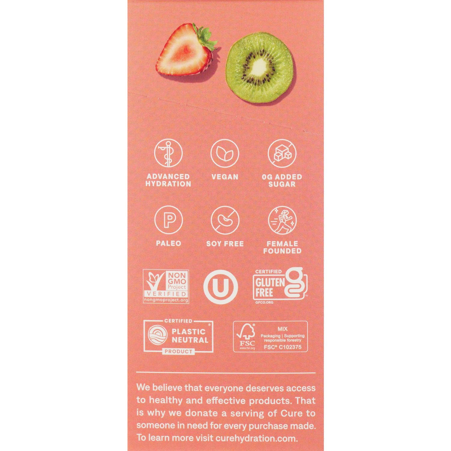 slide 4 of 6, Core Hydration Cure Hydration Hydrating Electrolyte Drink Mix, Strawberry Kiwi- 6 ct, 6 ct