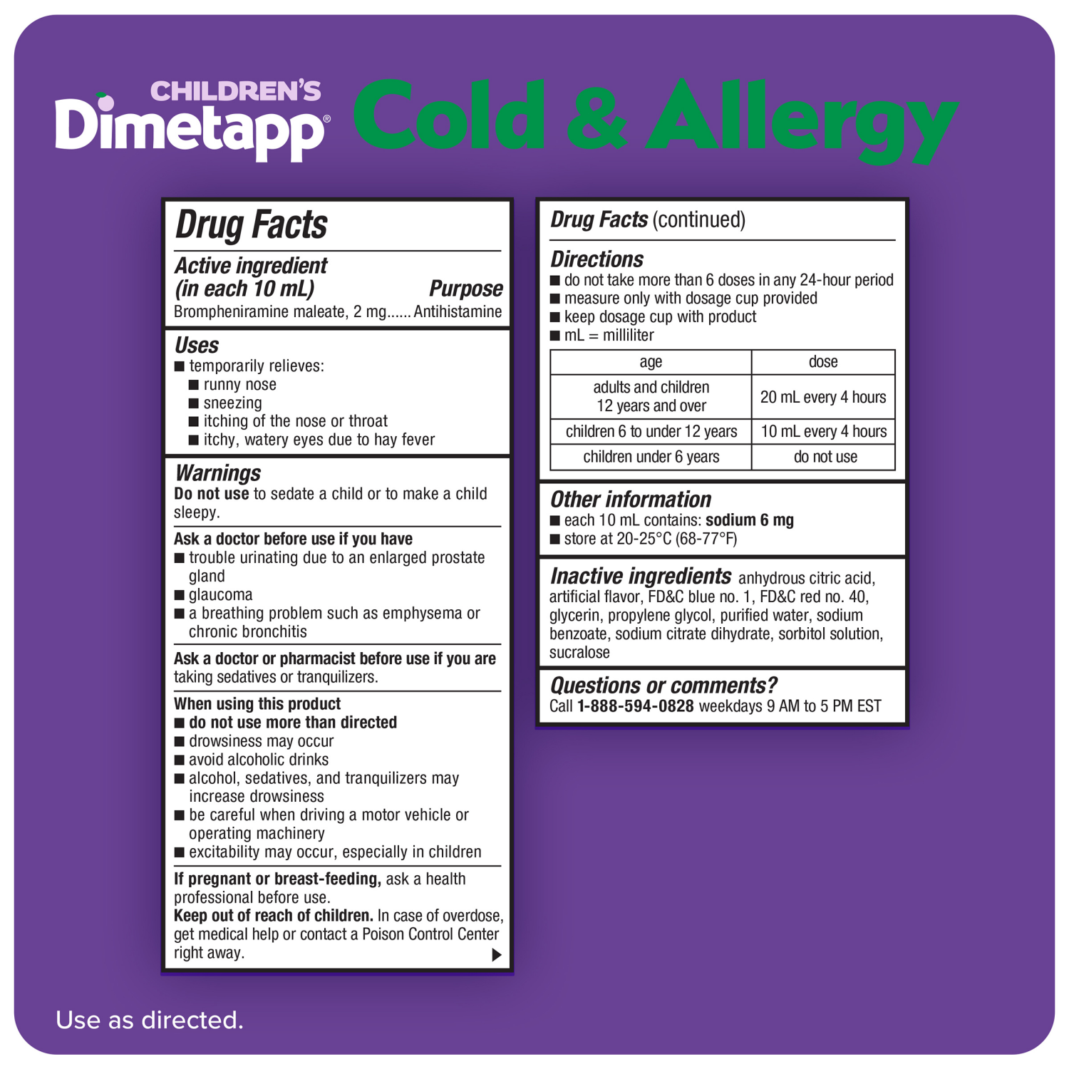 slide 2 of 6, Children's Dimetapp Cold & Allergy 4Oz, 4 oz