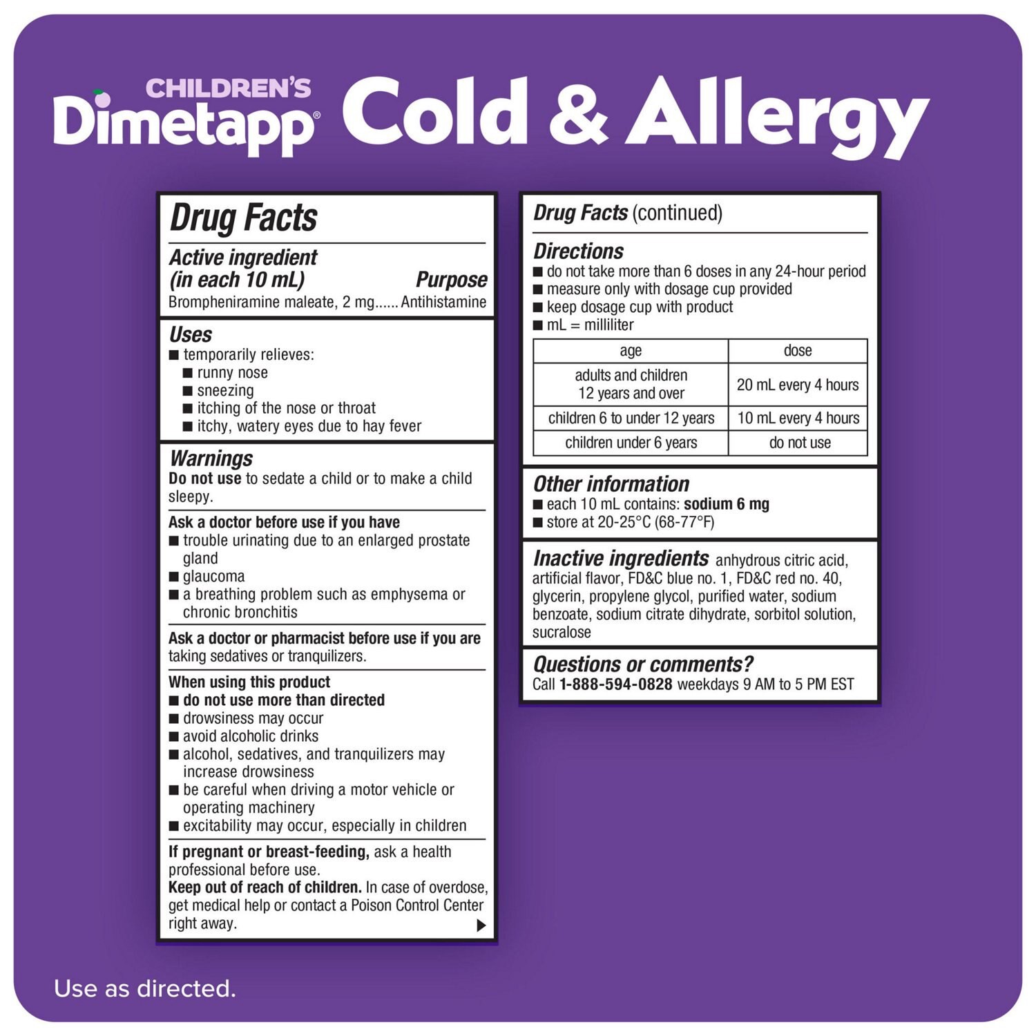 slide 4 of 6, Children's Dimetapp Cold & Allergy 4Oz, 4 oz