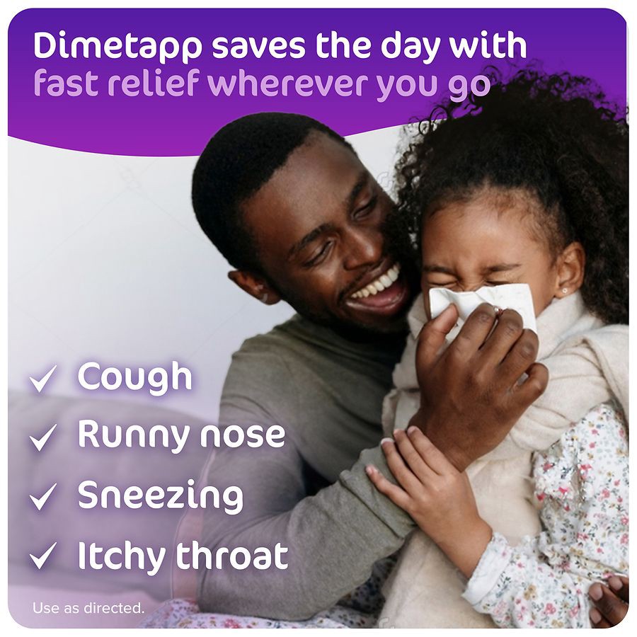 slide 5 of 5, Dimetapp 6+ Yrs Children's Grape Flavored Cold & Cough 24 Chewable Tablets, 24 ct