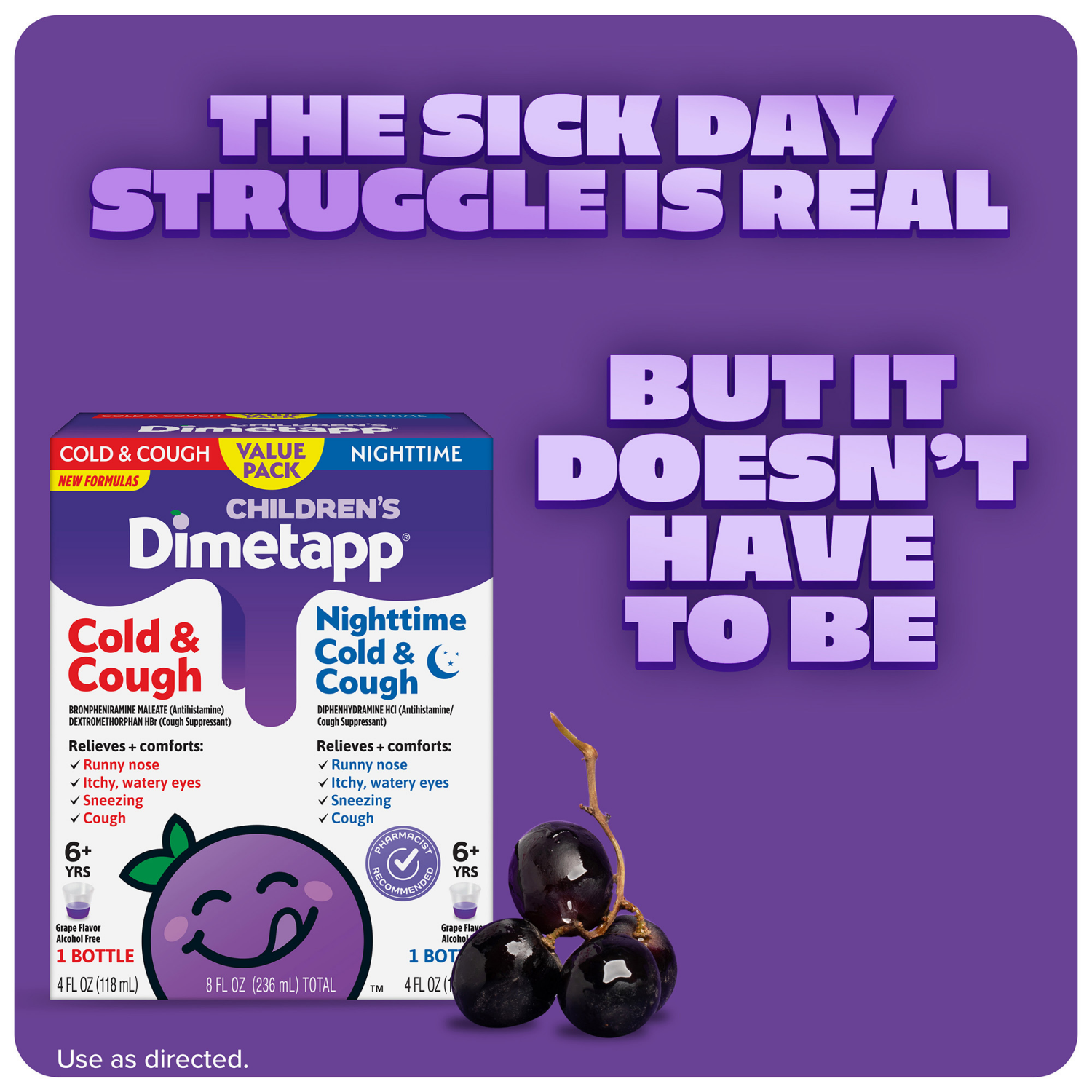 slide 4 of 6, Dimetapp Children's Cold & Cough And Nighttime Value Pack, 2 ct; 4 fl oz