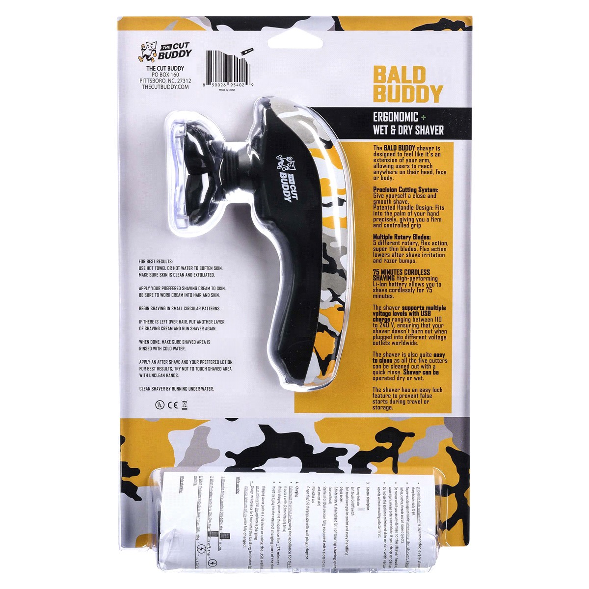 slide 2 of 2, The Cut Buddy Bald Buddy Electric Cordless Head Shaver for Bald Men with Water Resistant Replaceable Head and Ergonomic Handle, 1 ct