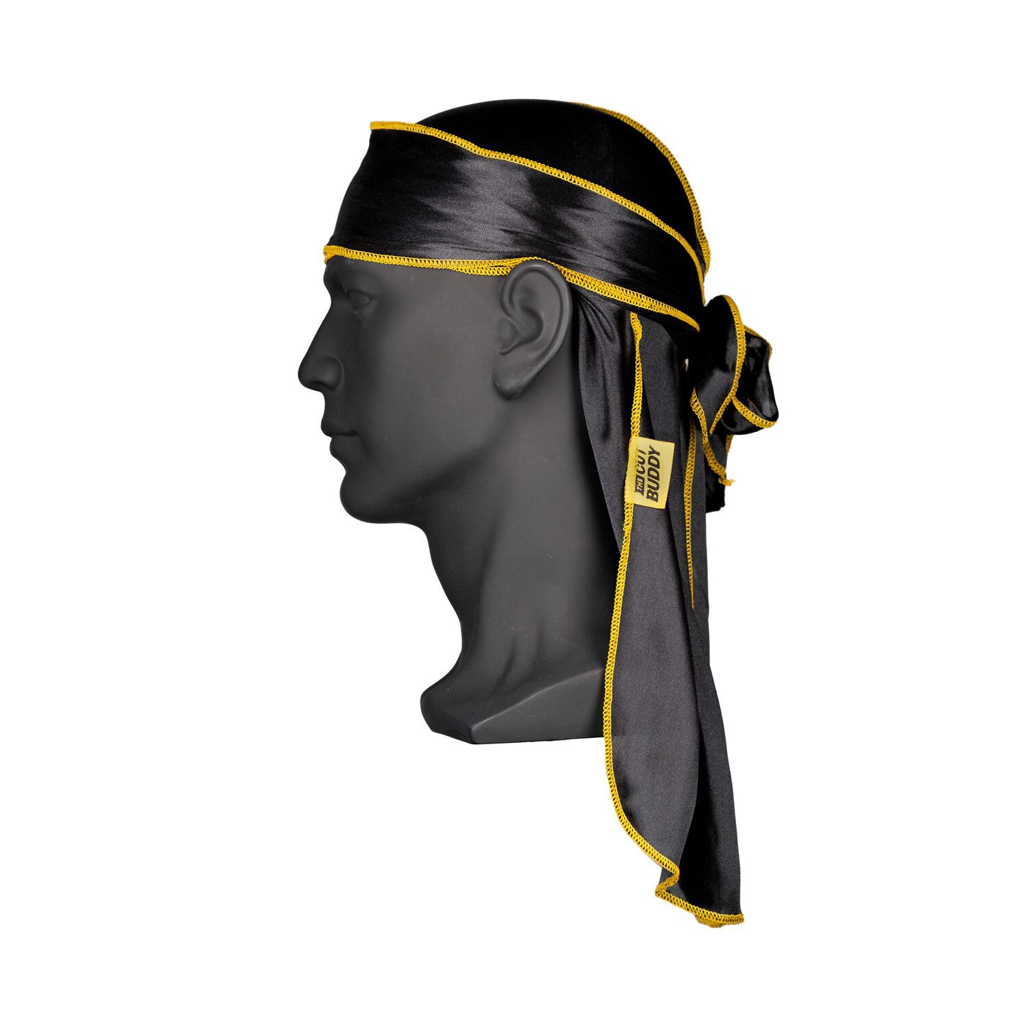 slide 8 of 9, The Cut Buddy Nick Wavy Collection Black/Yellow Silky Durag, 1 ct