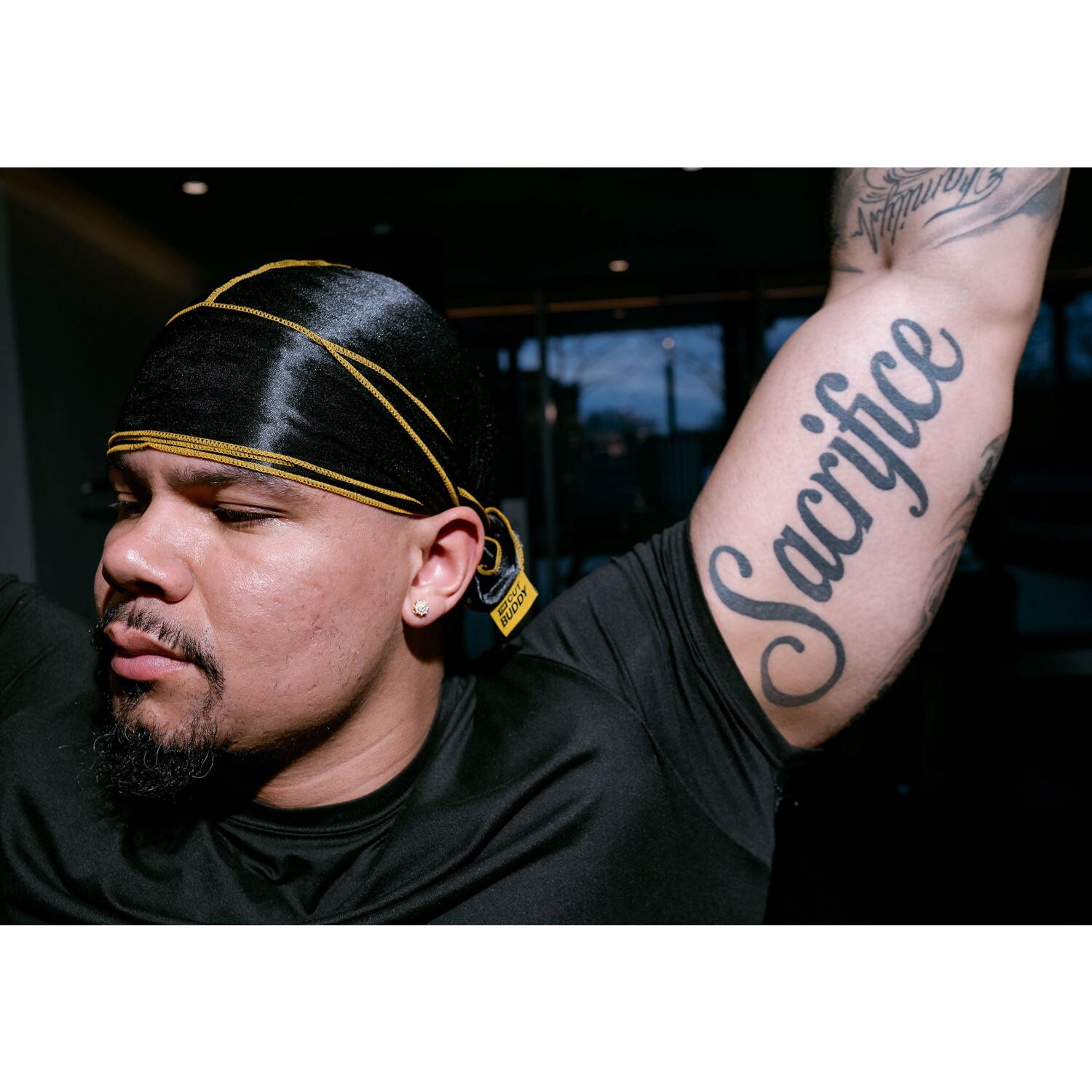 slide 5 of 9, The Cut Buddy Nick Wavy Collection Black/Yellow Silky Durag, 1 ct