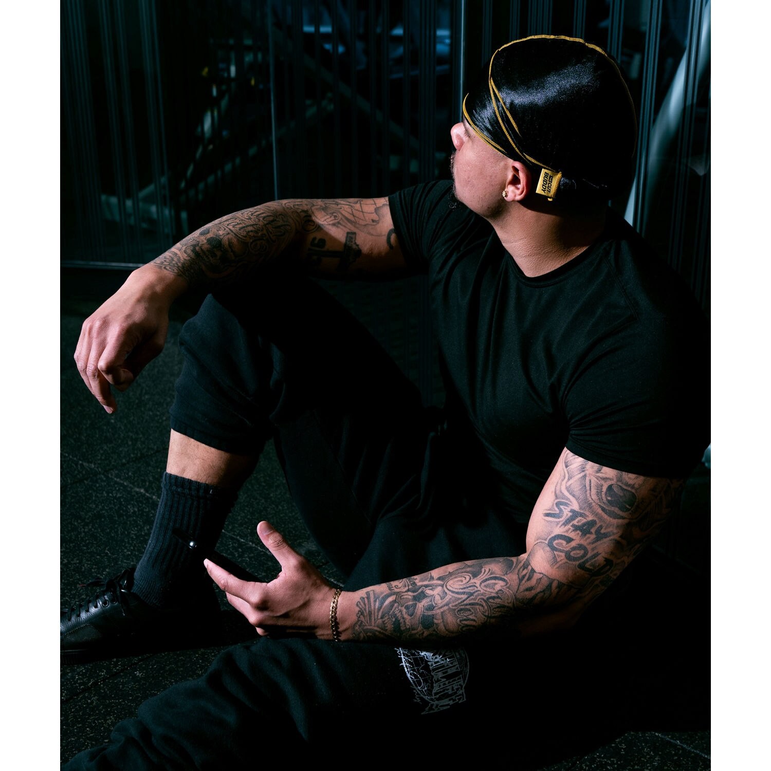 slide 4 of 9, The Cut Buddy Nick Wavy Collection Black/Yellow Silky Durag, 1 ct