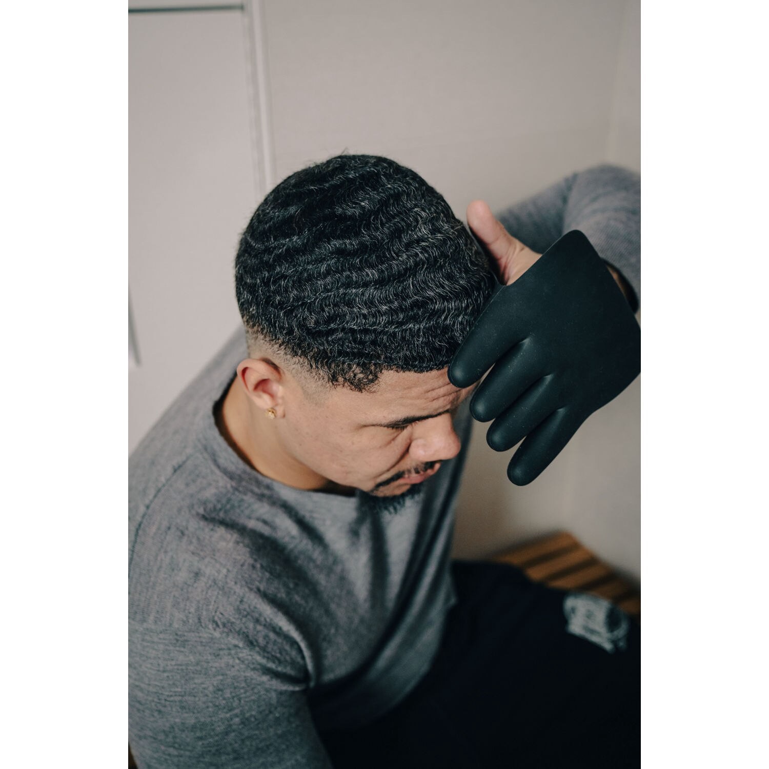 slide 6 of 8, The Cut Buddy Nick Wavy Silicone Laydown Waves Glove, 1 ct