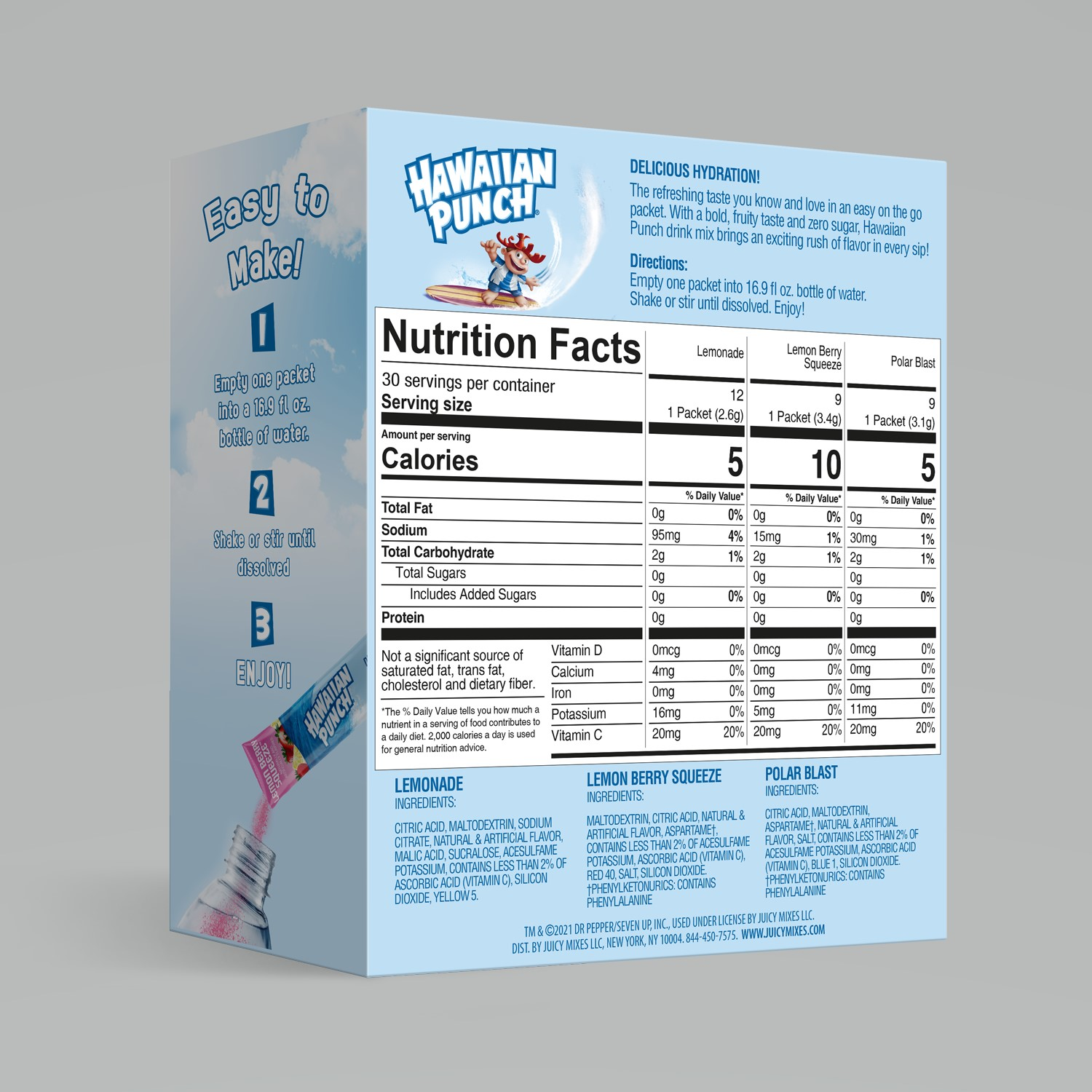 slide 2 of 2, Hawaiian Punch Lem Brry Polar Var Pk 30C - 0.11 oz, 0.11 oz