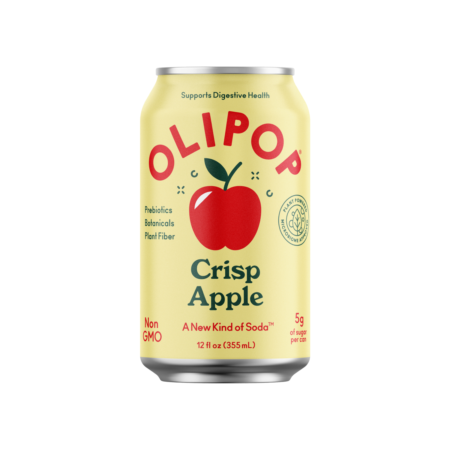 slide 1 of 2, Olipop Sparkling Tonic Crisp Apple, 12 Oz, 12 oz