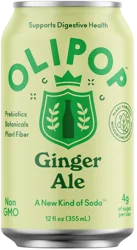 OLIPOP Ginger Ale Prebiotic Soda - 12 fl oz