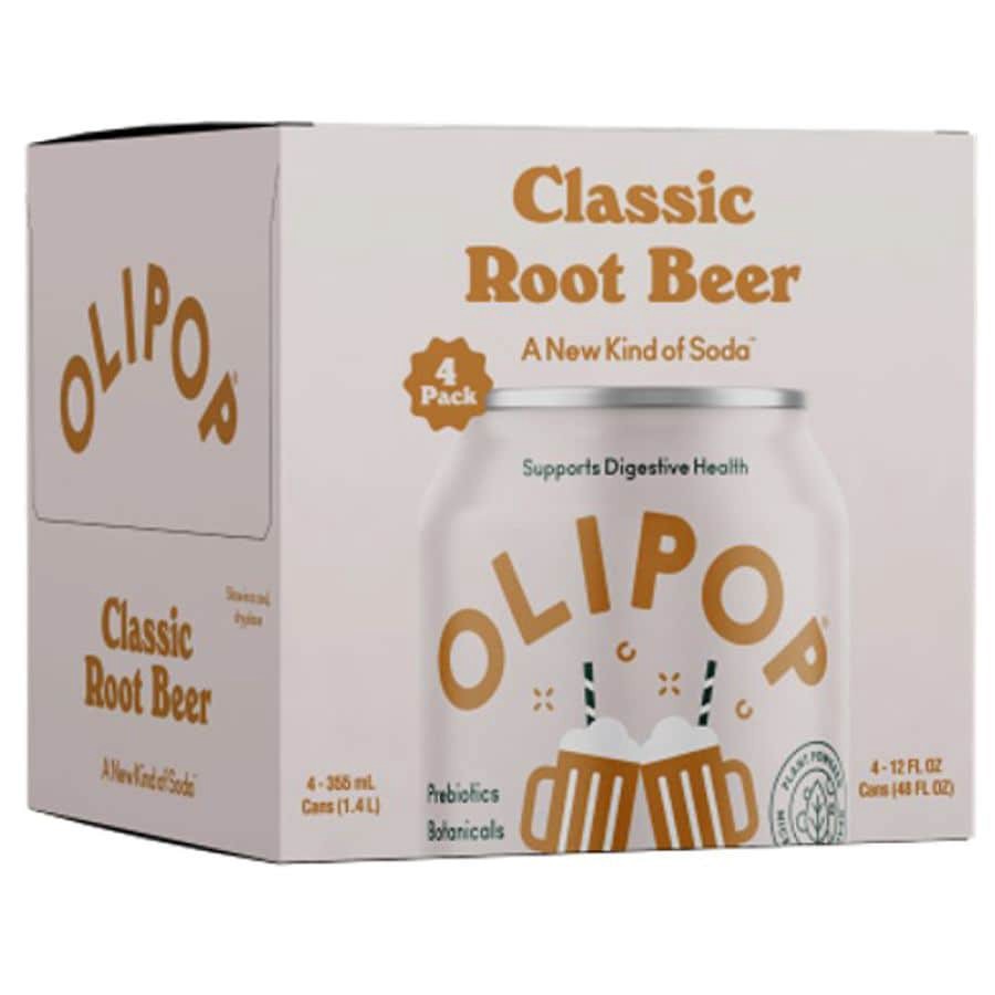 slide 2 of 5, Olipop Classic Root Beer Prebiotic Soda - 4ct/12 fl oz Cans, 4 ct; 12 oz