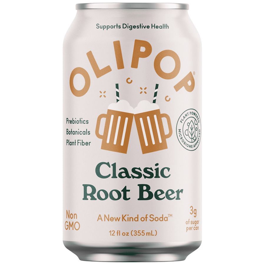 slide 3 of 5, Olipop Classic Root Beer Prebiotic Soda - 4ct/12 fl oz Cans, 4 ct; 12 oz