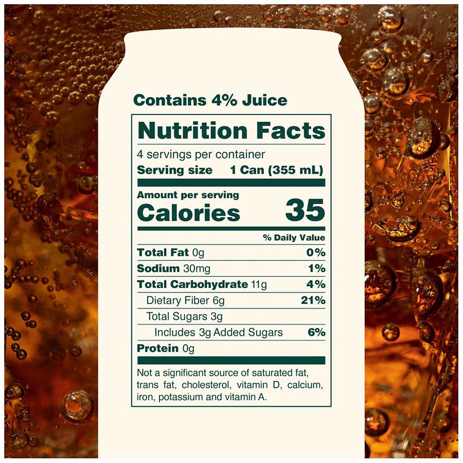 slide 5 of 5, Olipop Classic Root Beer Prebiotic Soda - 4ct/12 fl oz Cans, 4 ct; 12 oz