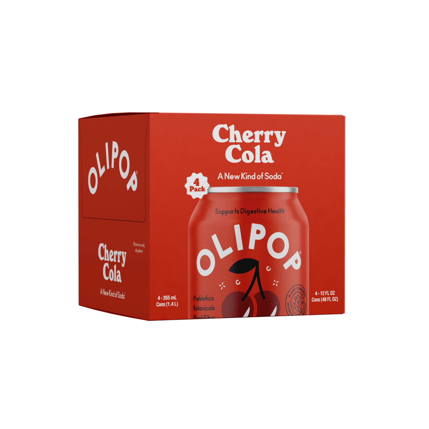 slide 1 of 2, Olipop Cherry Cola 4 - 12 fl oz Cans, 4 ct; 12 oz