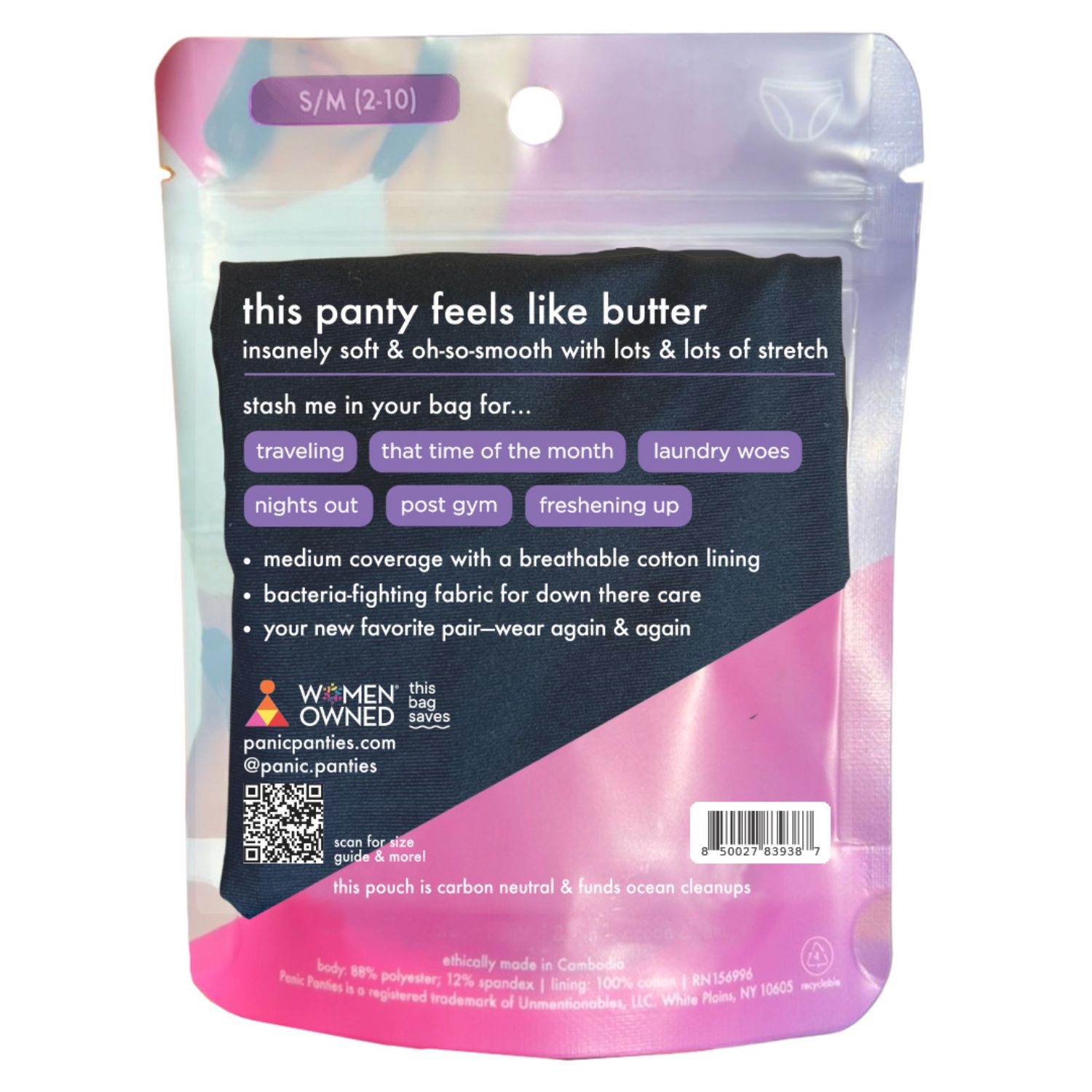 slide 4 of 9, Panic Panties Bikini S M Black, 1 ct