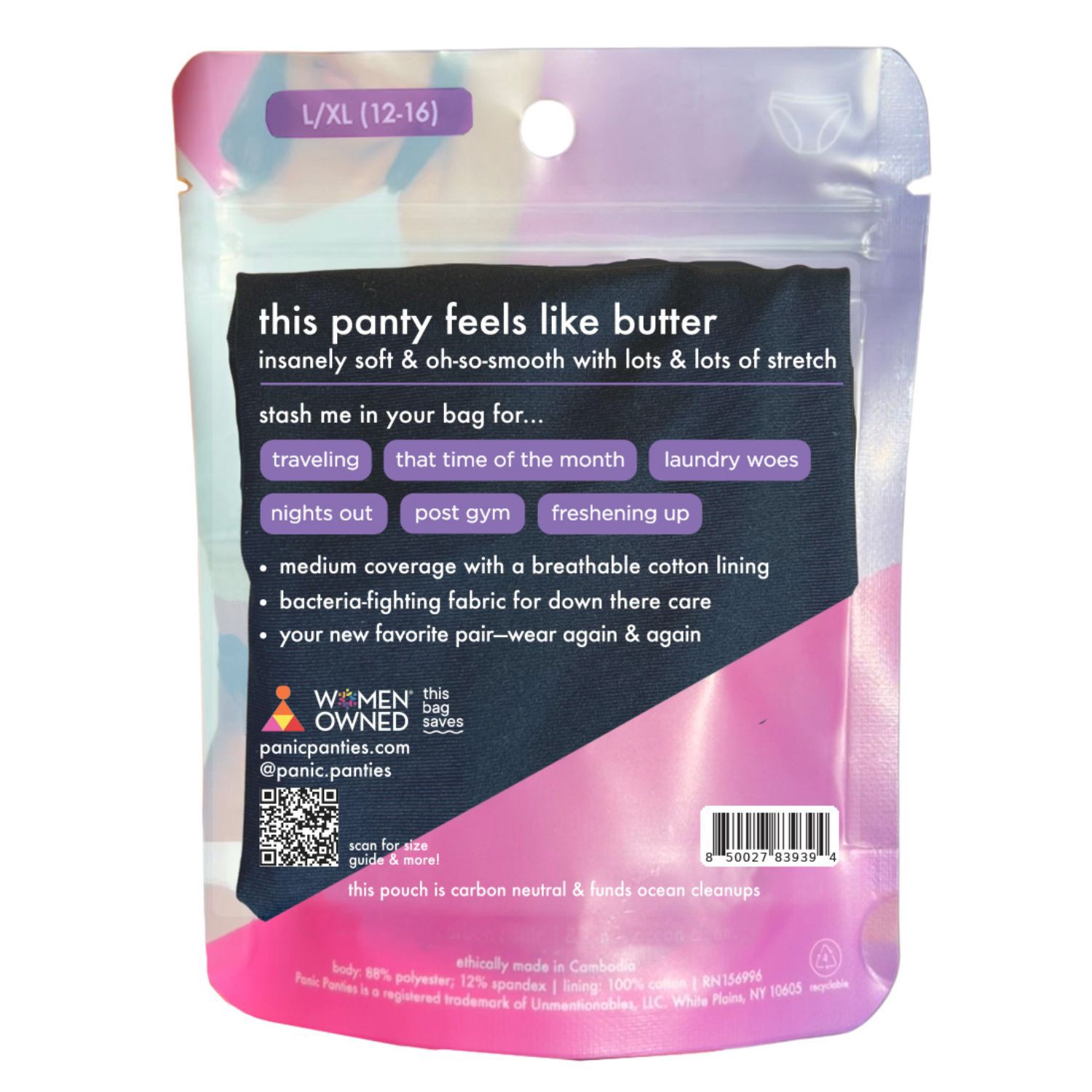 slide 5 of 7, Panic Panties Bikini L Xl Black, 1 ct