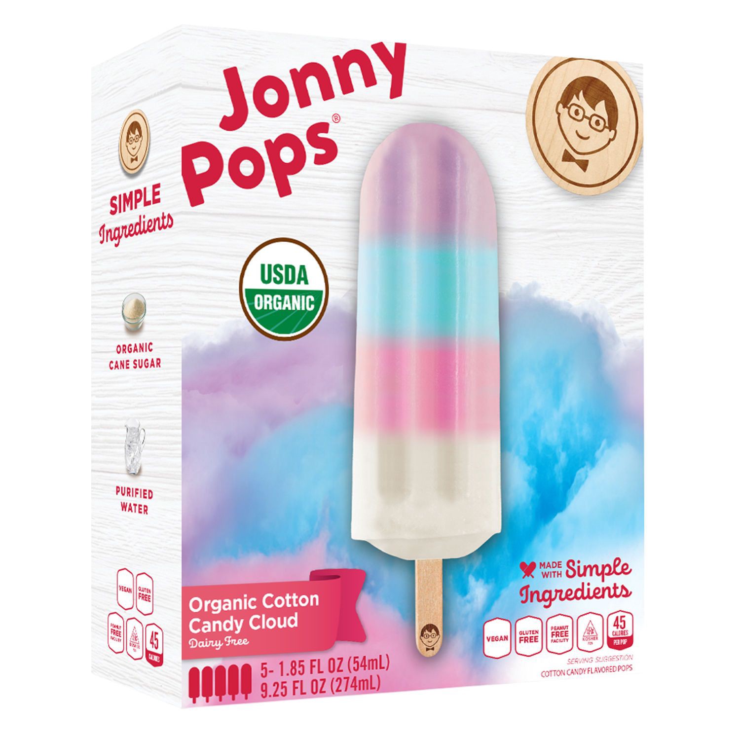 slide 2 of 3, Jonny Pops Cotton Candy Popsicle 5 Ct, 9.25 Oz, 9.25 oz